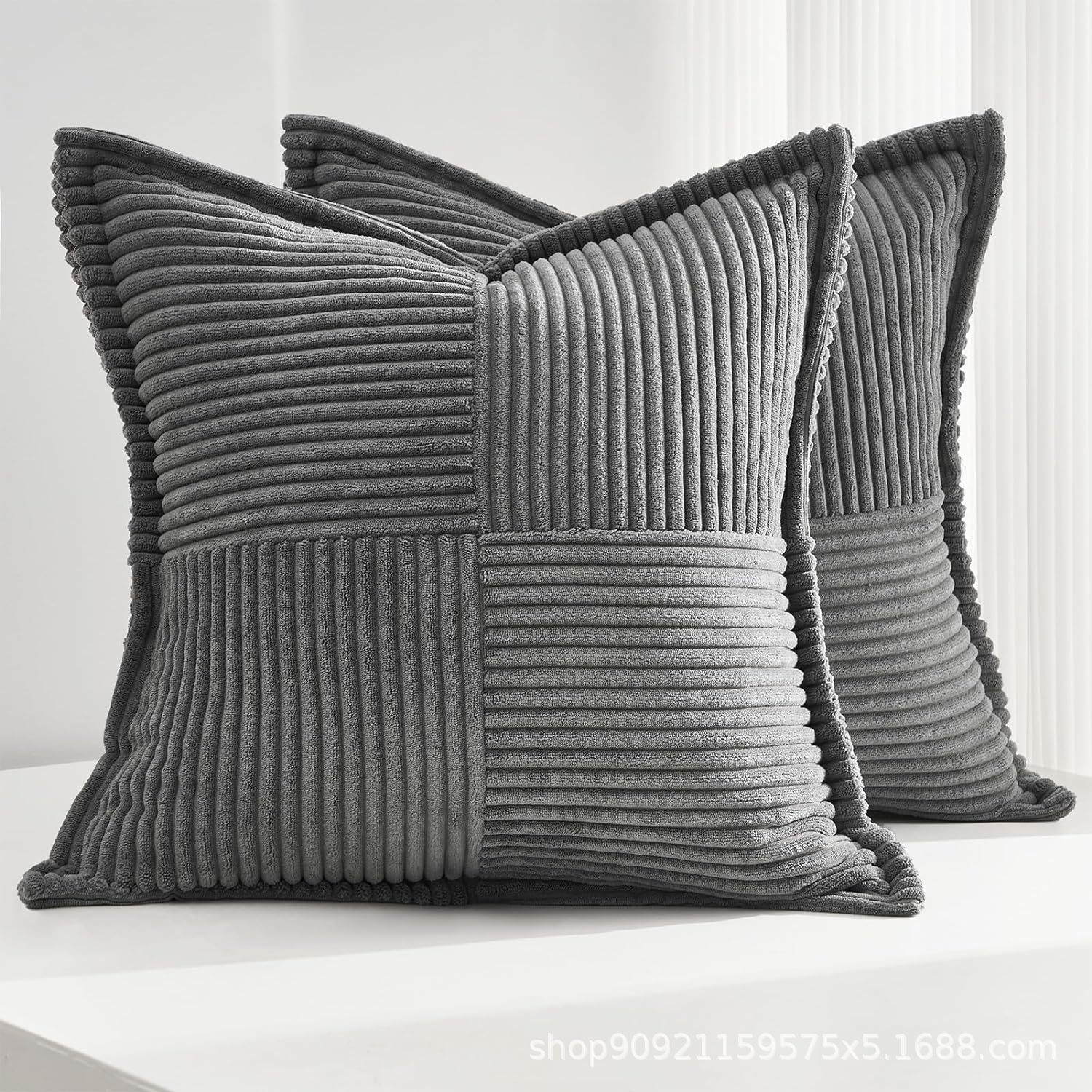 Corduroy Decorative Textured Couch Cushion