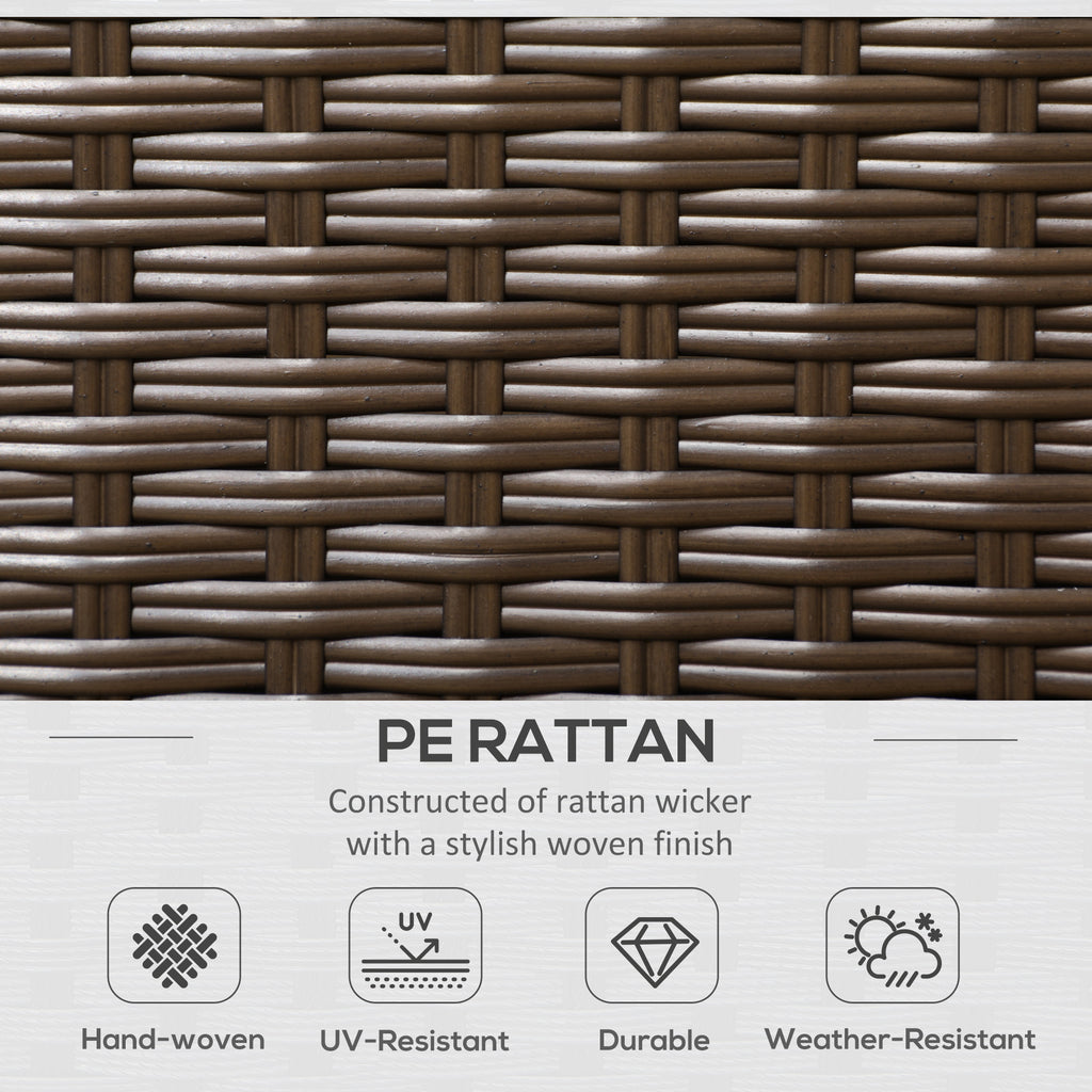 PE Rattan Sofa with  2 Throw Pillows
