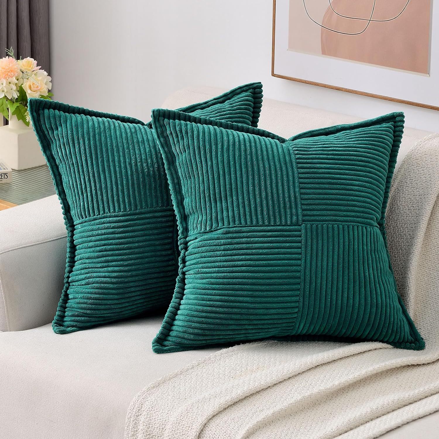 Corduroy Decorative Textured Couch Cushion