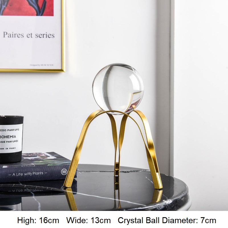 Golden Luxury Metal Crystal Ball Crafts