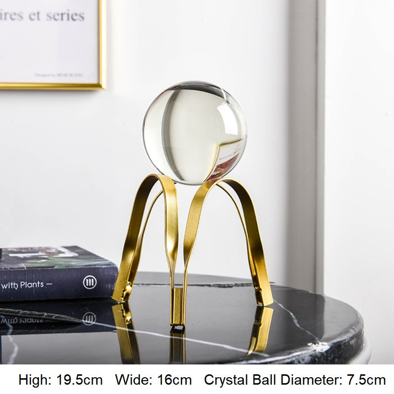 Golden Luxury Metal Crystal Ball Crafts
