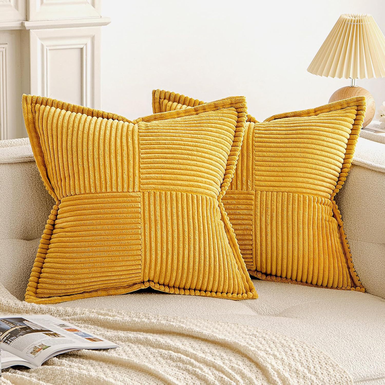 Corduroy Decorative Textured Couch Cushion