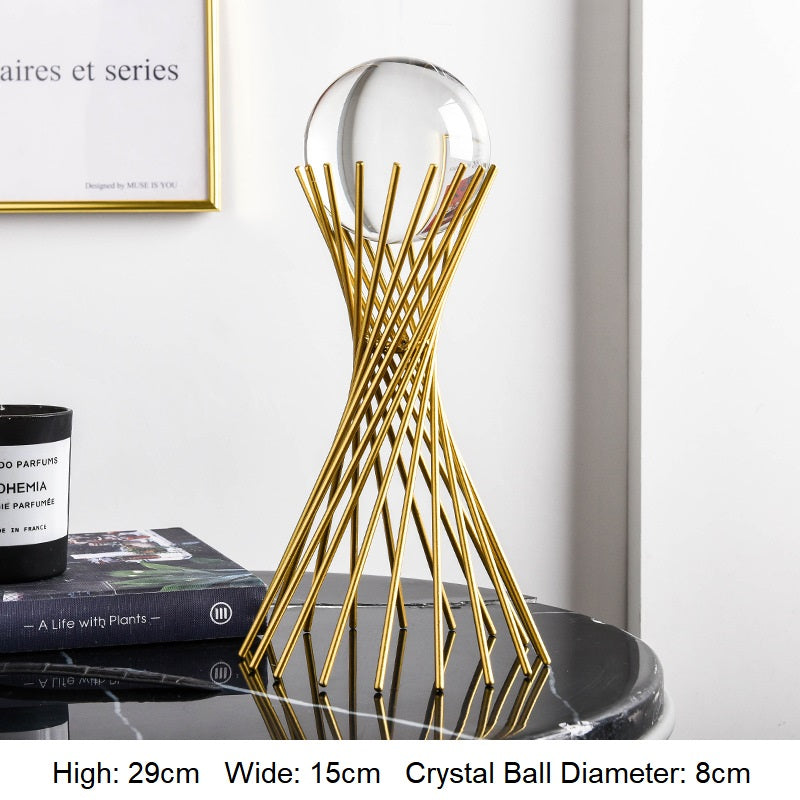 Golden Luxury Metal Crystal Ball Crafts