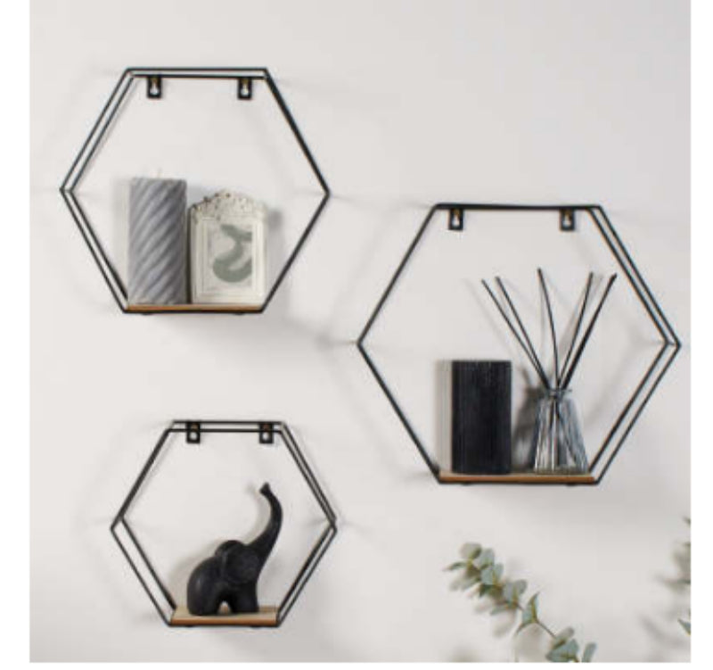 Hexagonal Shelves For Wall Decorations