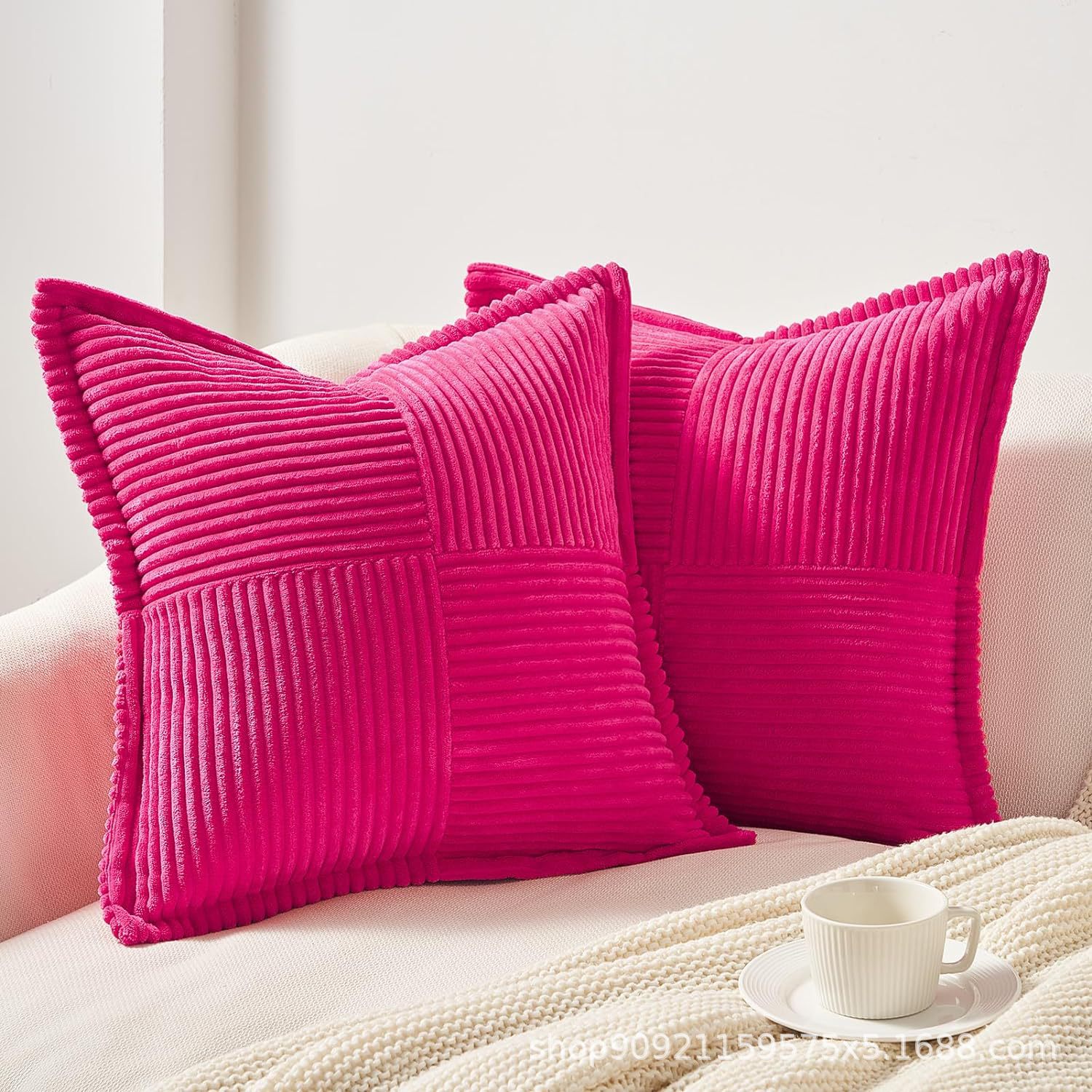 Corduroy Decorative Textured Couch Cushion