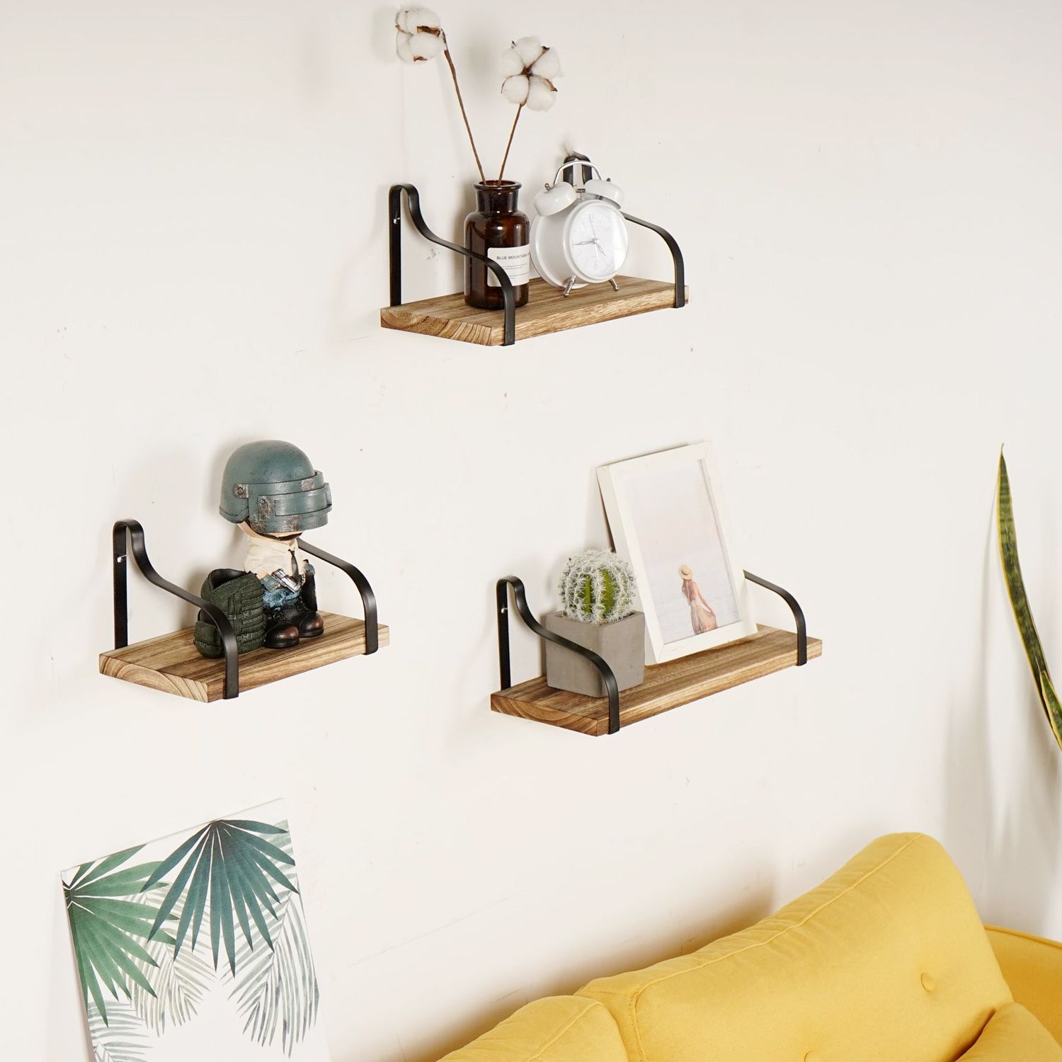 3 Pcs Wood Floating Shelves