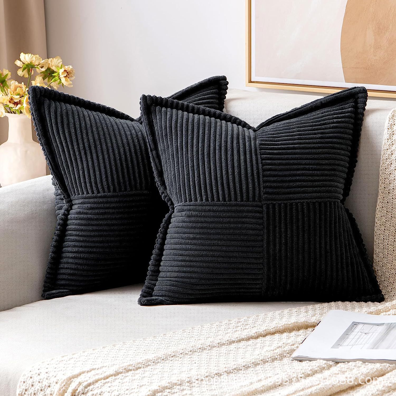 Corduroy Decorative Textured Couch Cushion