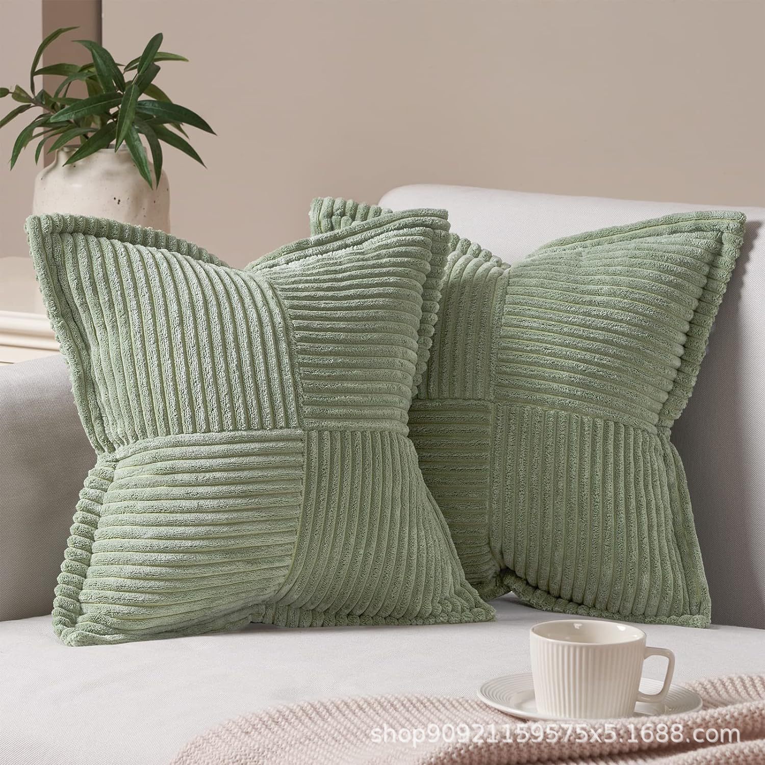 Corduroy Decorative Textured Couch Cushion