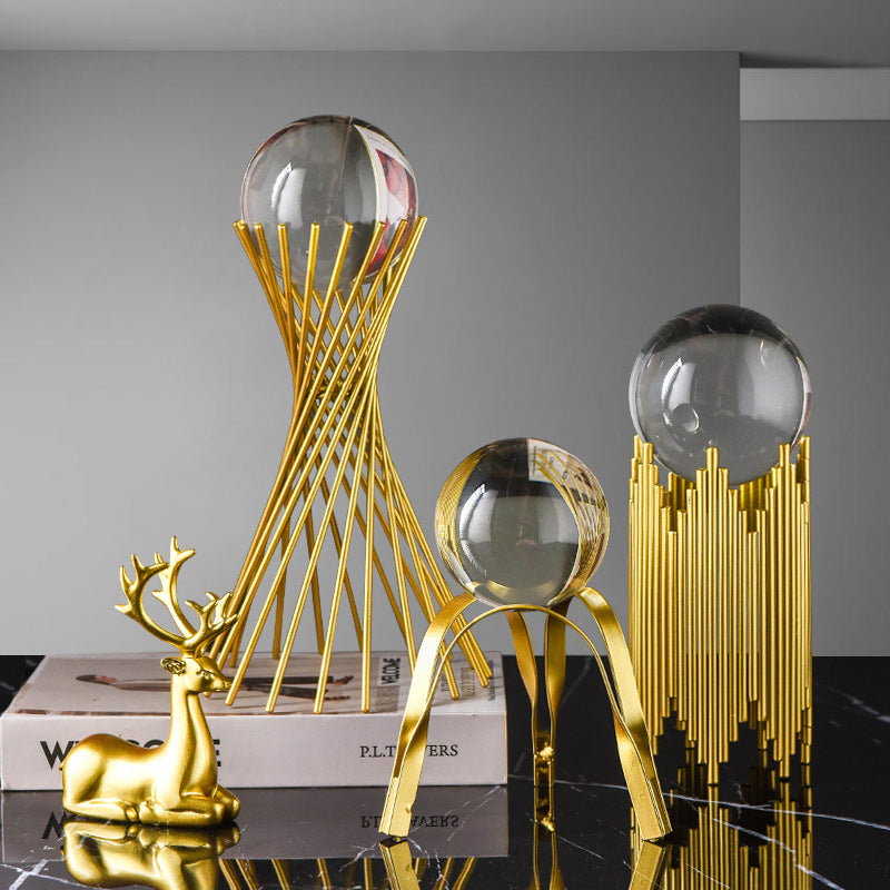 Golden Luxury Metal Crystal Ball Crafts