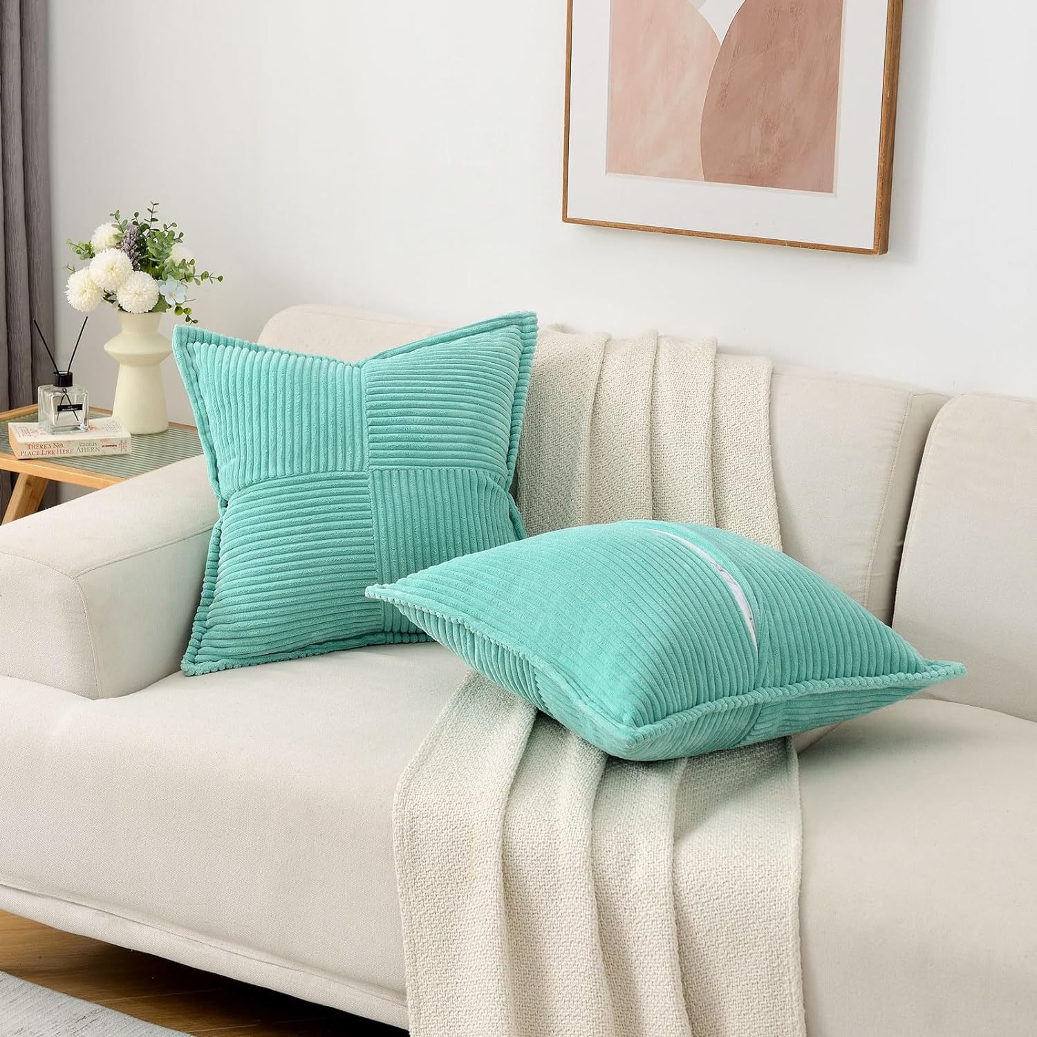 Corduroy Decorative Textured Couch Cushion