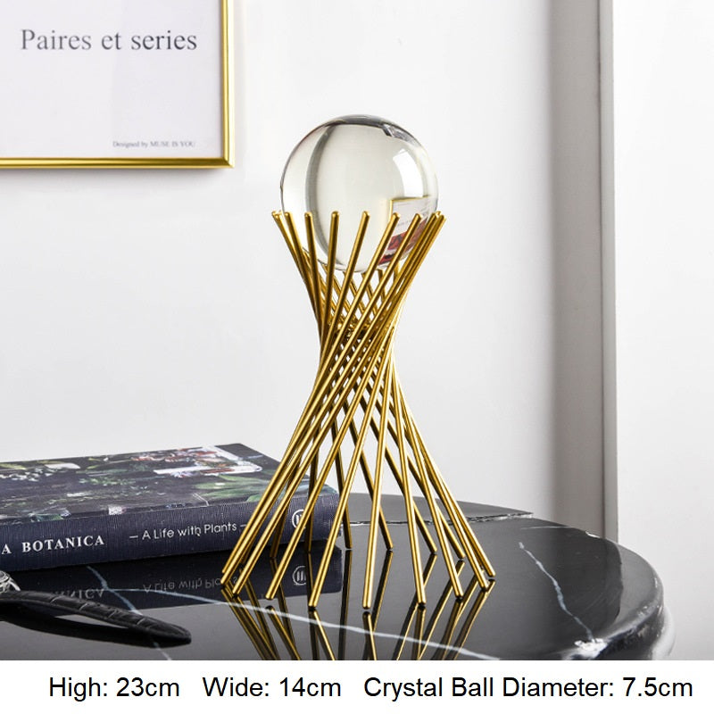 Golden Luxury Metal Crystal Ball Crafts